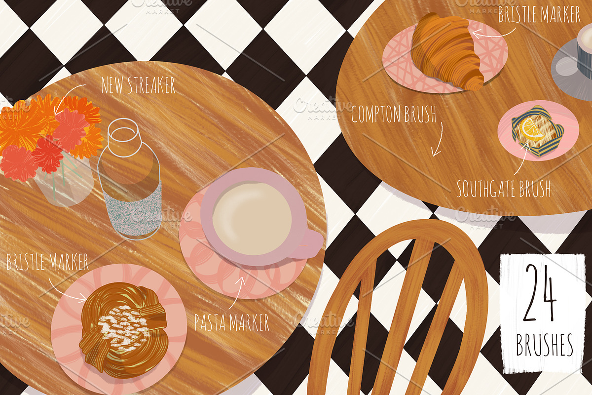 Bistro Markers for Procreate, a Brush Add-On by Biso Studio (Photo 4 of 6)