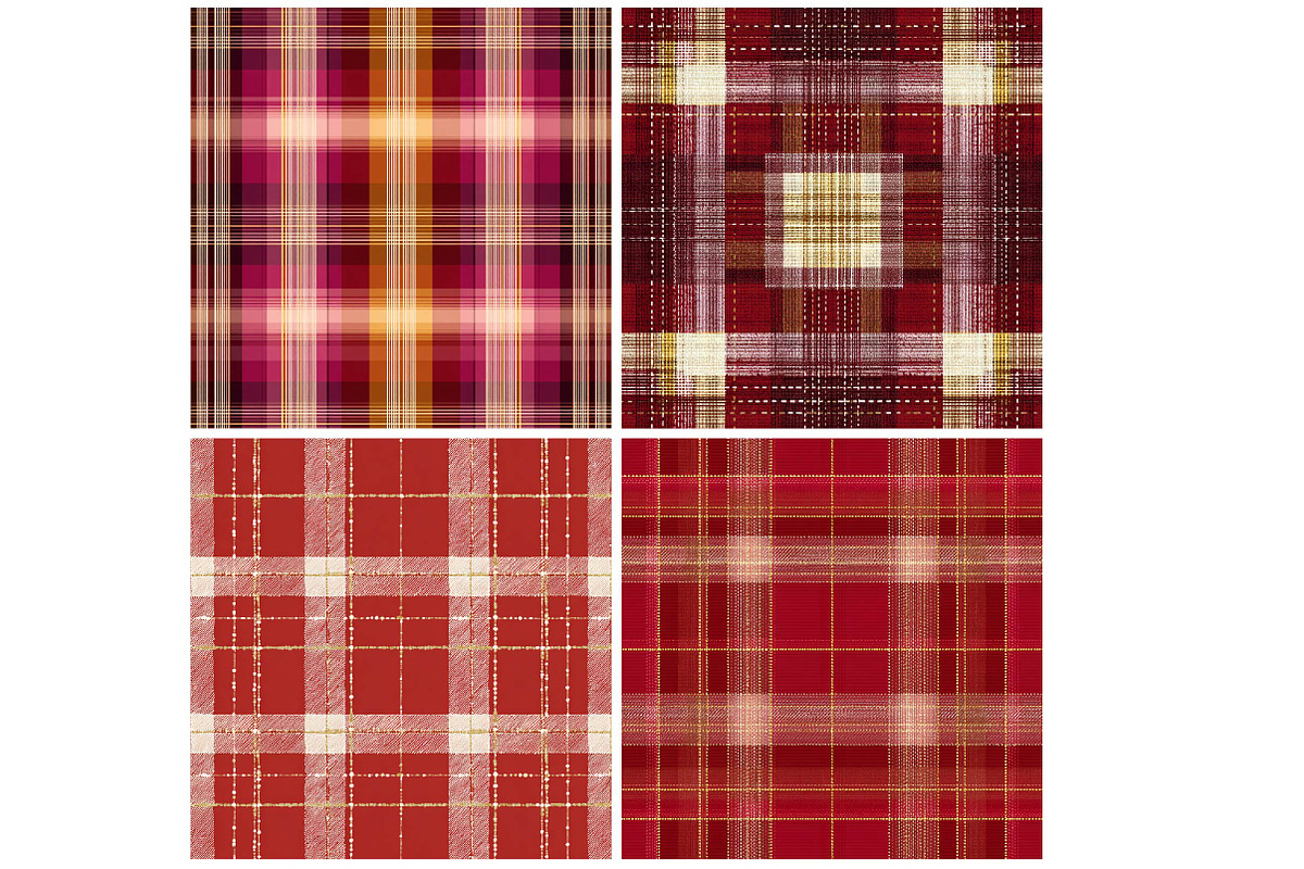 Flat Christmas Plaid Pattern Design, an Illustration by DreamPrint404 (Photo 3 of 5)