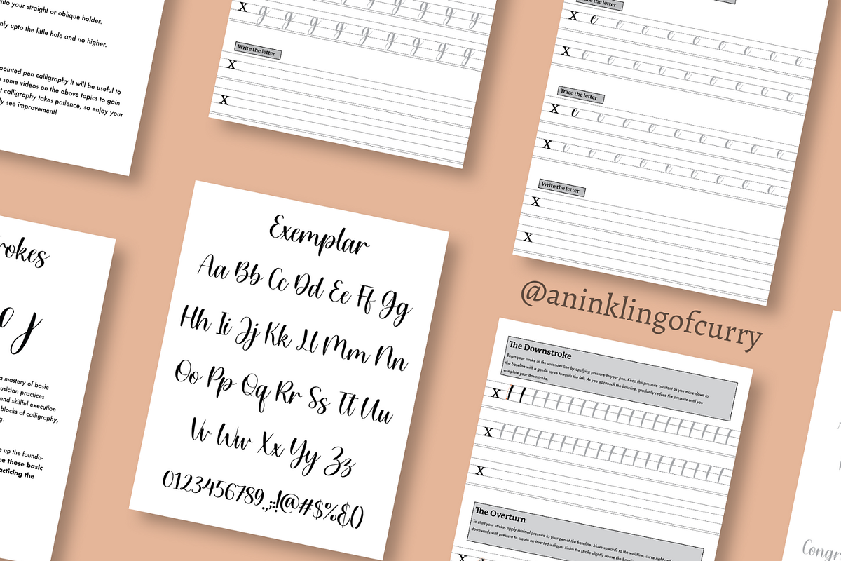 Modern Calligraphy Workbook, a Print Template by An Inkling Of Curry (Photo 6 of 11)