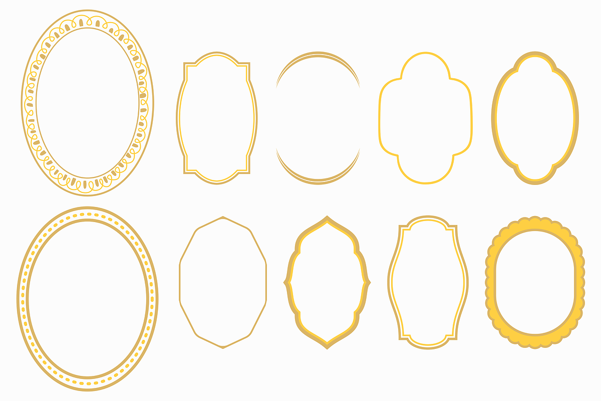 Oval Ornamental Frame Vector Bundle, a Decorative Illustration by Kusumaillustration (Photo 14 of 16)