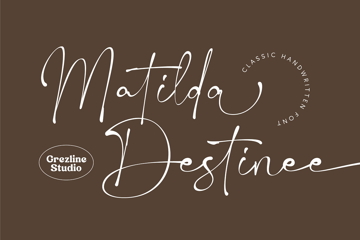 Matilda Destinee - Handwritten Font, a Script Font by Grezline Studio (Photo 1 of 12)