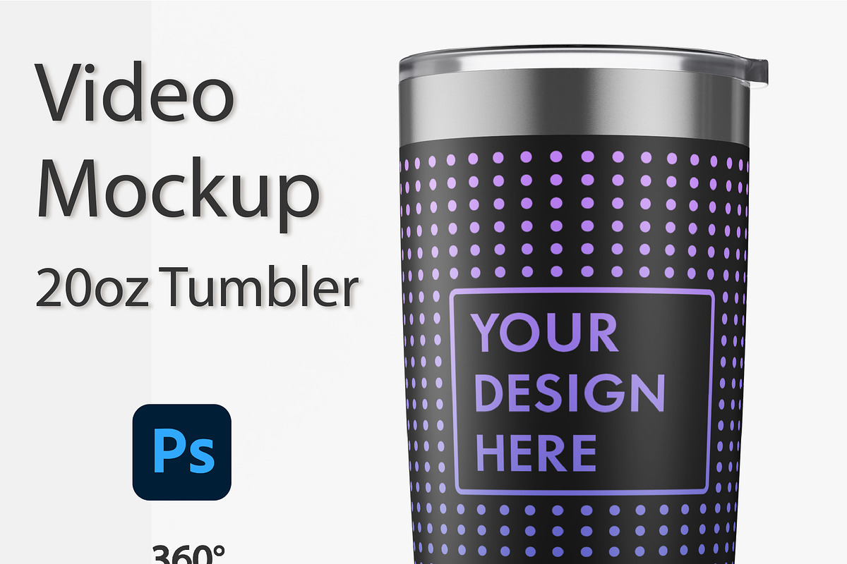 20oz Tumbler Video Mockup, a Cups & Container Mockup by MockupsBox (Photo 1 of 9)