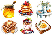 Watercolor Lazy Brunch Day Clipart, an Illustration by Designworld (Thumbnail 4 of 7)