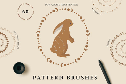 Pattern Border Brushes for AI, a Brush Add-On by Jenteva Art