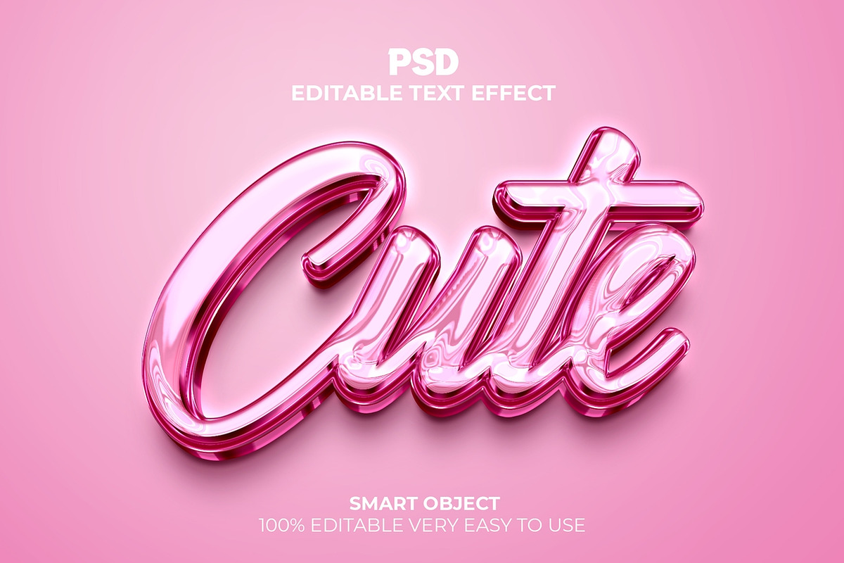 Cute 3D Editable PSD Text Effect, a Layer Style Add-On by Design Fly