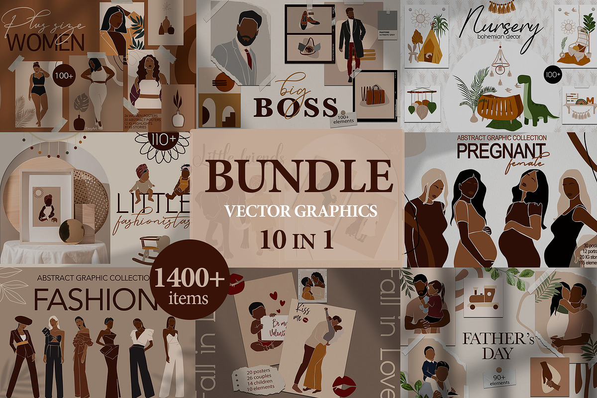 Abstract BUNDLE 10 in 1, an Animal Illustration by EasyArt (Photo 1 of 11)