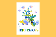 Cute Cartoon Cards with Dinosaurs, an Animal Illustration by the_myro (Thumbnail 4 of 10)