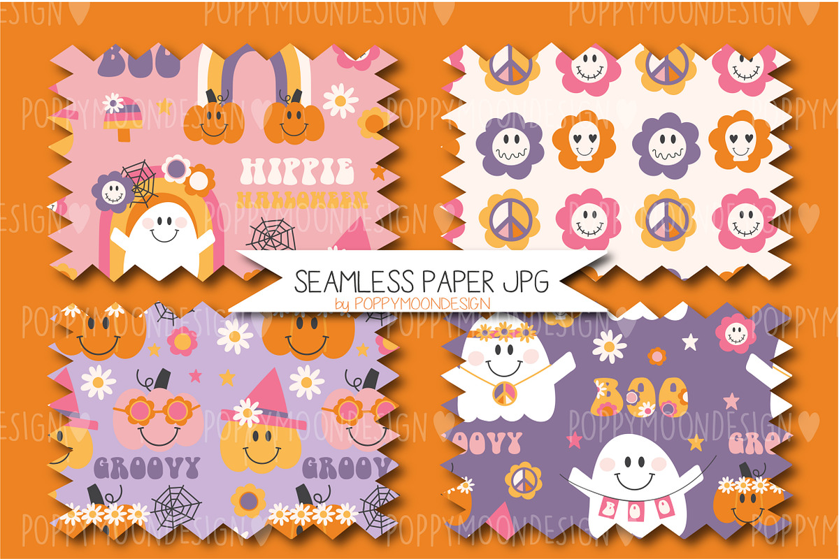 Groovy Ghost set, a Pattern Graphic by Poppymoondesign (Photo 5 of 7)