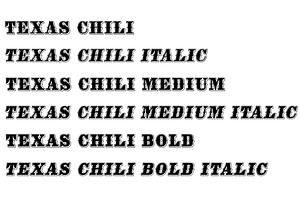 Texas Chili Font Family Complete