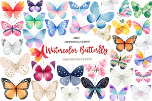 watercolor butterfly clipart, an Illustration by CreationArt