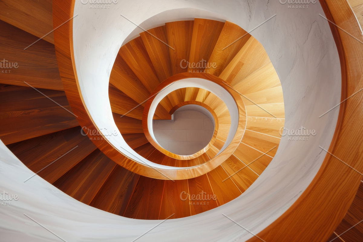 69 Spiral wooden staircases, an Architecture Photo by Handmadefont (Photo 63 of 73)
