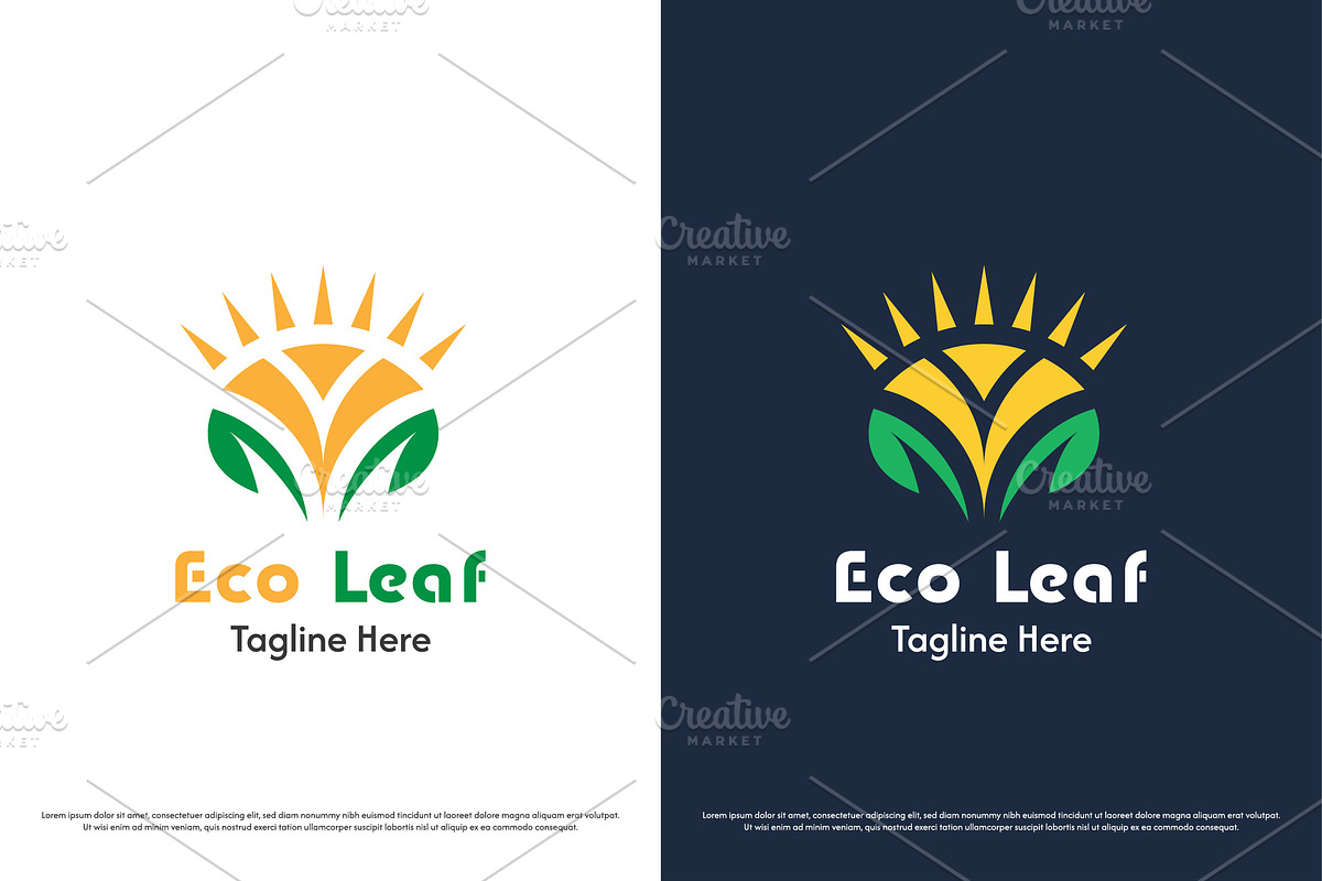Eco Leaf Solar Logo Design Icon, a Branding & Logo Template by Morvana Crew