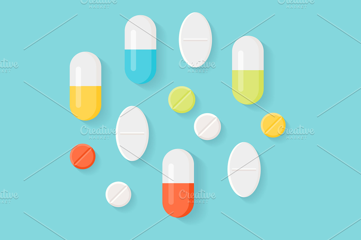 Medicine Pills Illustrations, a Healthcare Illustration by Julia Batsheva (Photo 1 of 3)