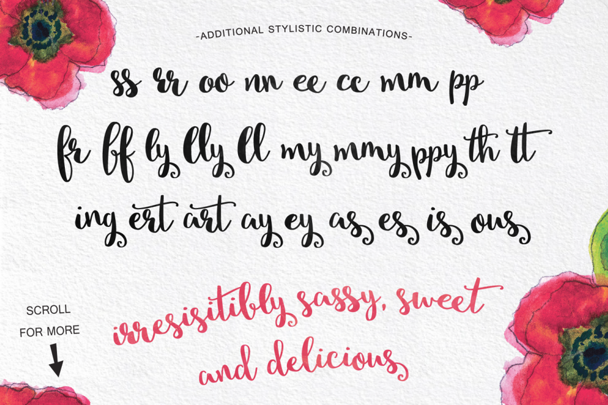 Berrylicious Hand-lettered Script, a Script Font by Emily Spadoni (Photo 3 of 5)
