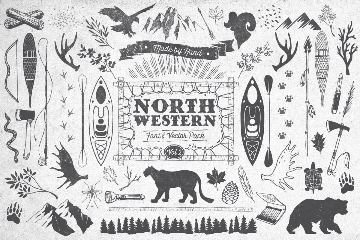 North Western Font + Vectors Vol 2 preview 2