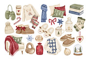 Cozy Hygge Winter Clipart, a Seasonal Illustration by ArtGiftsStudio (Thumbnail 3 of 4)
