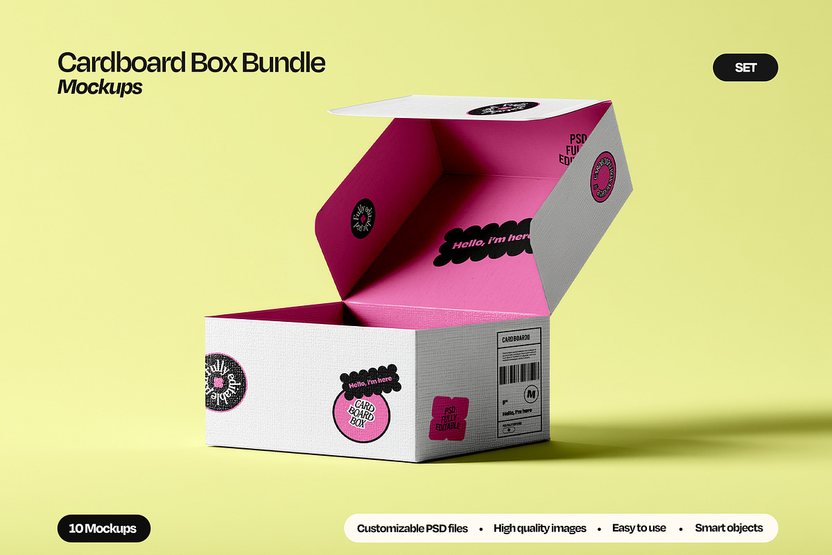 Mailer Box Mockup Set, a Packaging Mockup by Mego-studio (Photo 1 of 10)