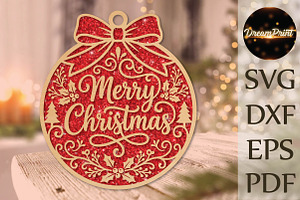 Merry Christmas Laser Cut SVG, an Object Graphic by DreamPrint404