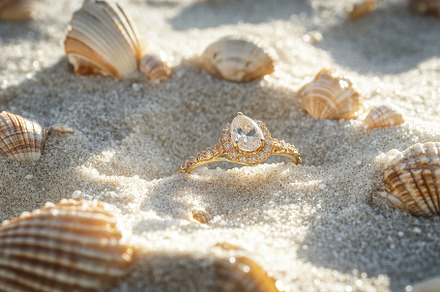 Memory frame adorned with seashells, a Photo by Pavel_design