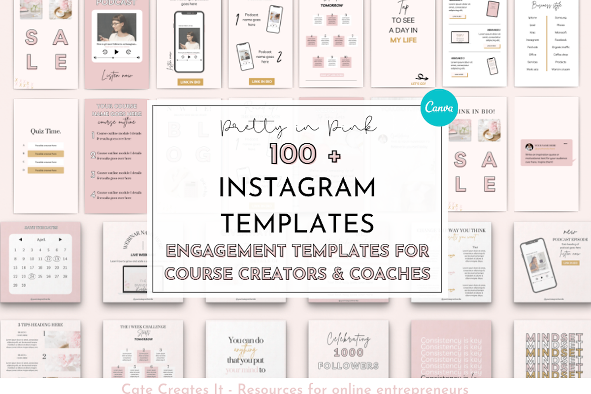 Instagram Canva templates engagement, a Social Media Template by Cate ...
