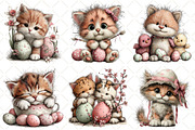 Whimsical Easter Cat Clipart, an Illustration by Black Bird Studio (Thumbnail 3 of 5)