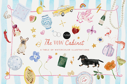 Handmade summer spring quirky icons, an Object Graphic by Grace Noboa Illustrations