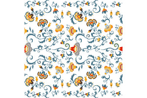 Seamless oriental tribal vector pattern