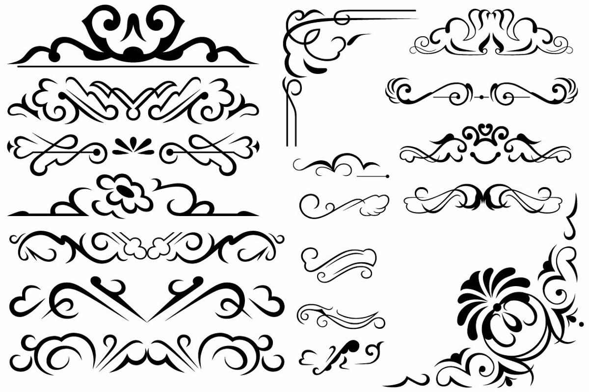 Vector set ornaments 6, a Pattern Graphic by LineworkStock