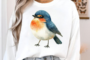 Watercolor Whimsical Bird Clipart, an Illustration by SinaCreation (Thumbnail 4 of 7)