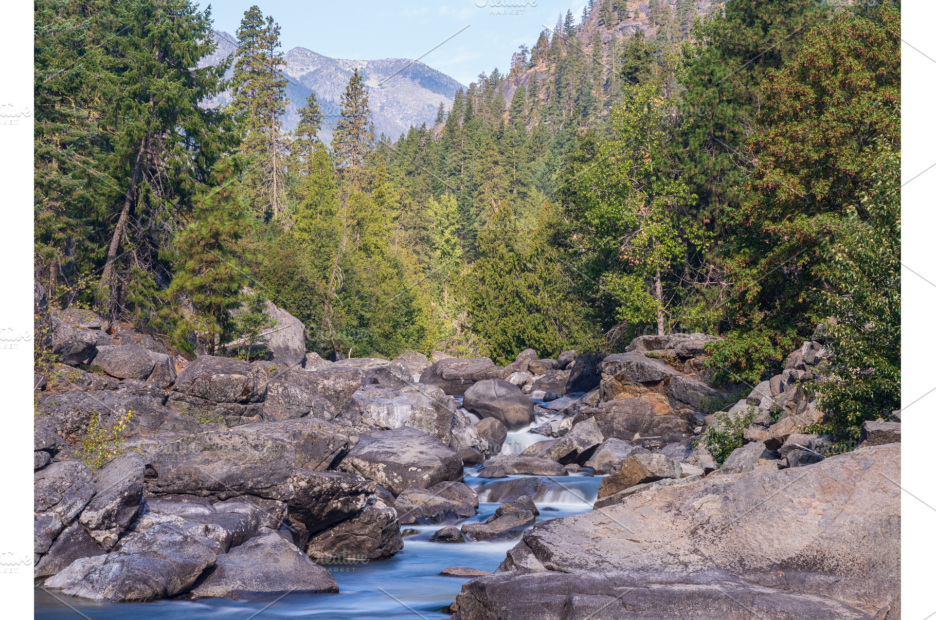 Long duration image of Icicle Creek, a Nature Photo by Backyard Stock