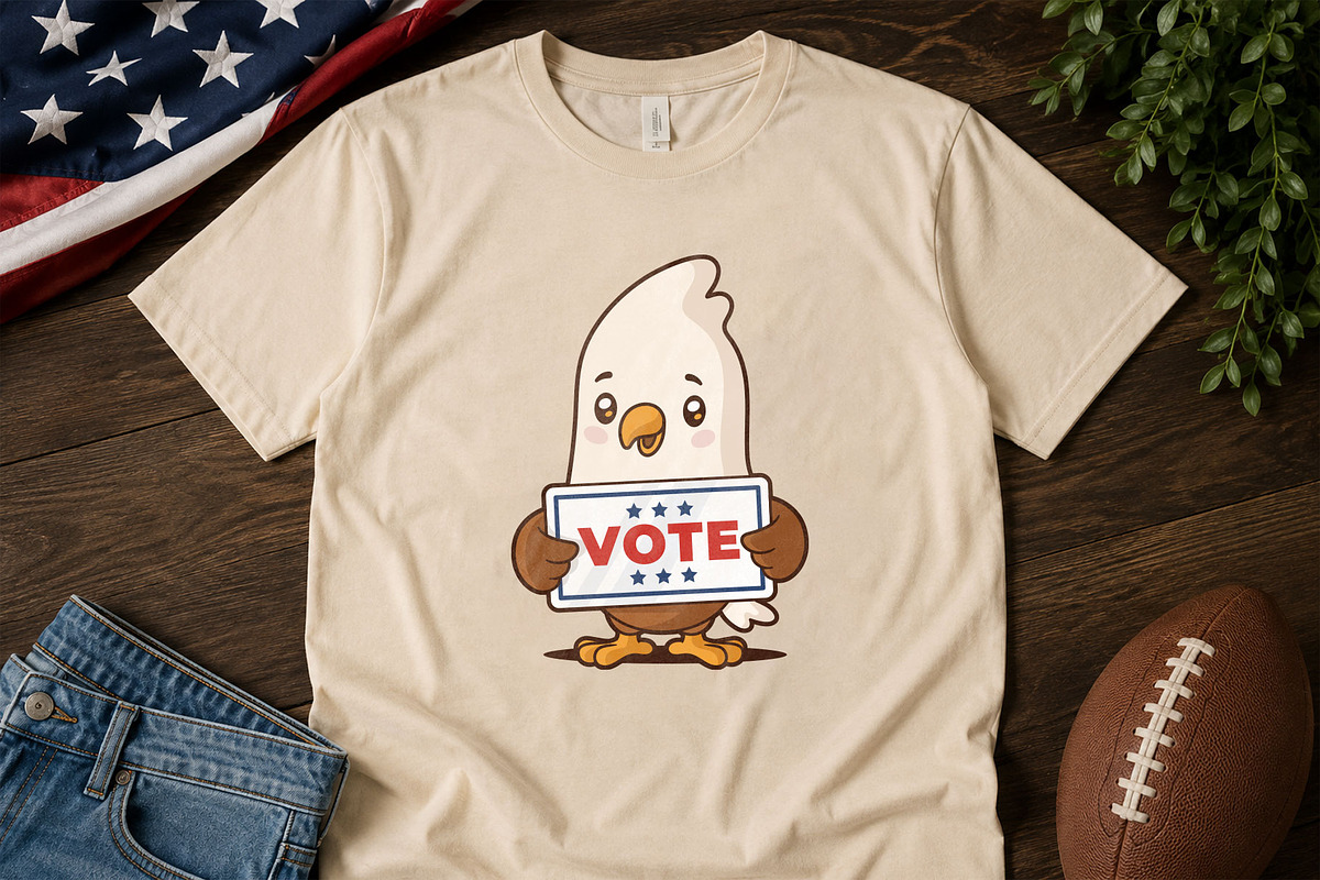 Cute Kawaii Bald Eagle Vote Cartoon, an Animal Illustration by Vector Kitchen by Zoljo (Photo 3 of 3)