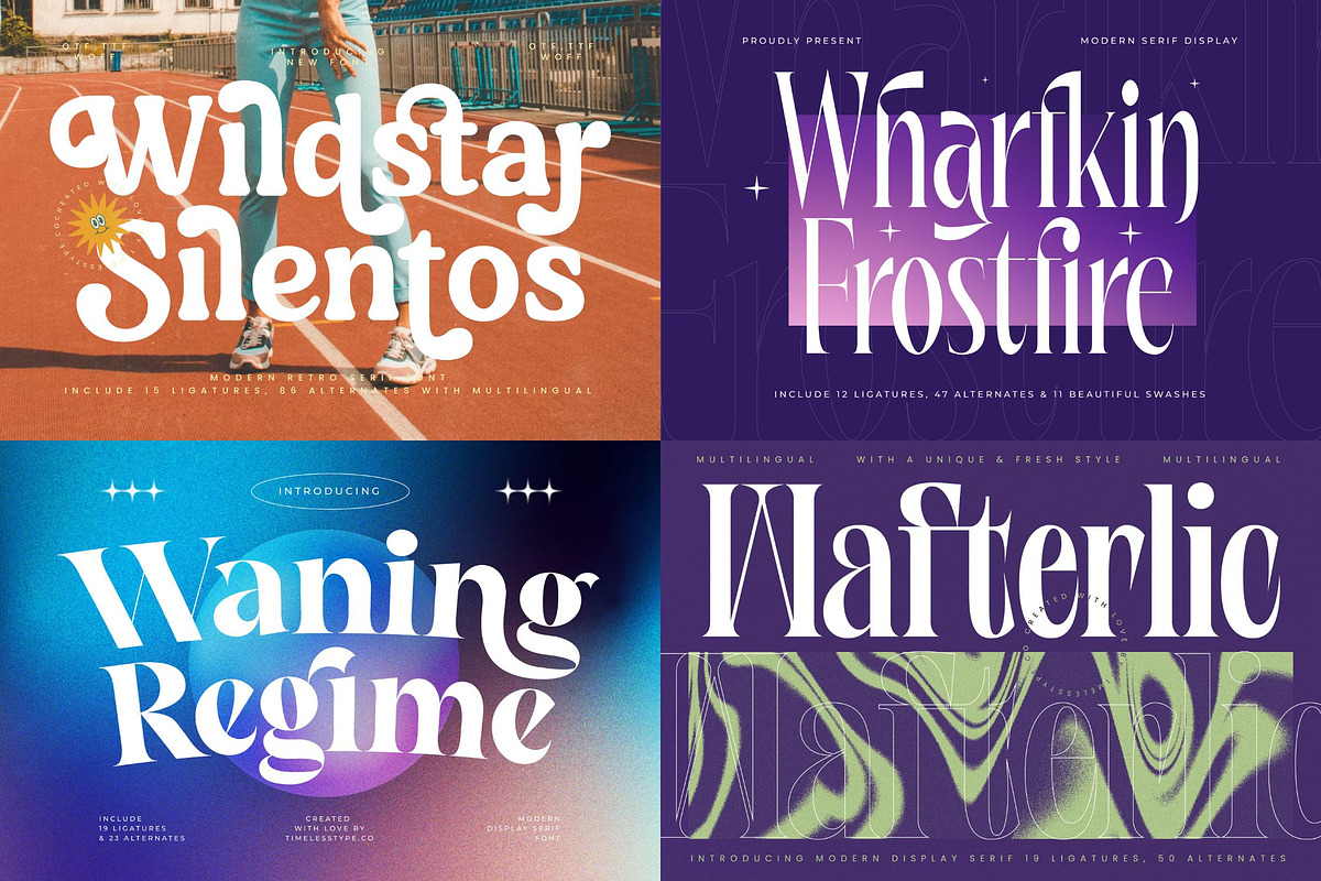 Mega Pack 50 Modern Display Fonts, a Font by timelesstype.co (Photo 11 of 14)