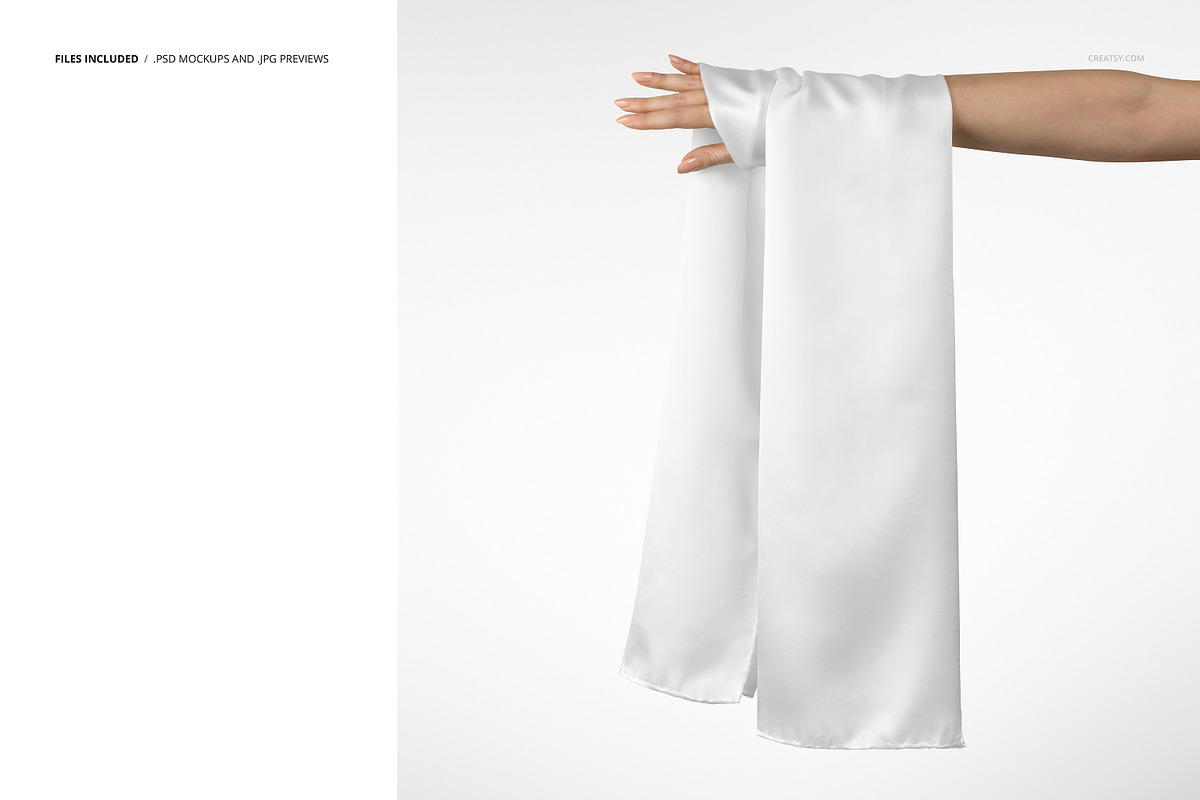 Silk Scarf Draped Over Hand Mockup, a Mask Mockup by creatsy5 (Photo 2 of 6)