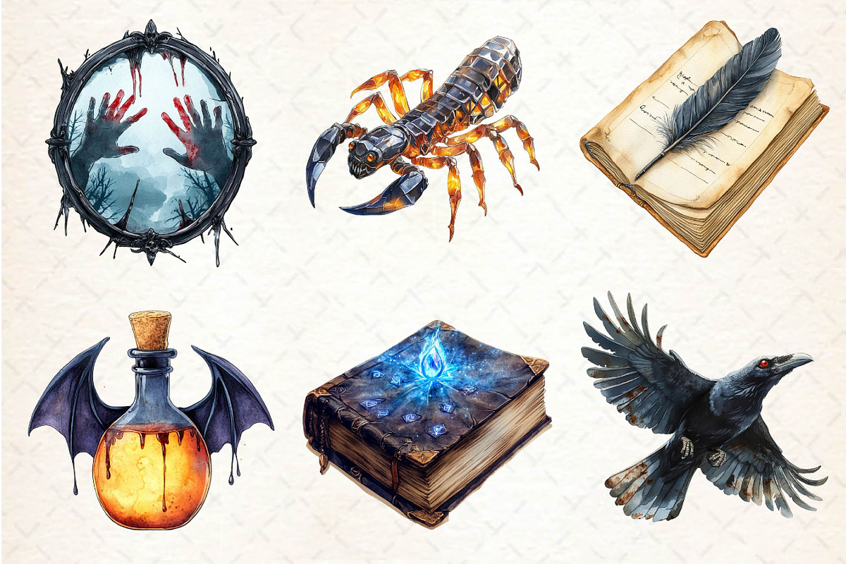 Dark Halloween Sublimation Clipart, an Illustration by Dream Creation (Photo 3 of 6)