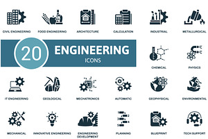 Engineering set. Creative icons, an Object Illustration by Aimagenarium@gmail.com