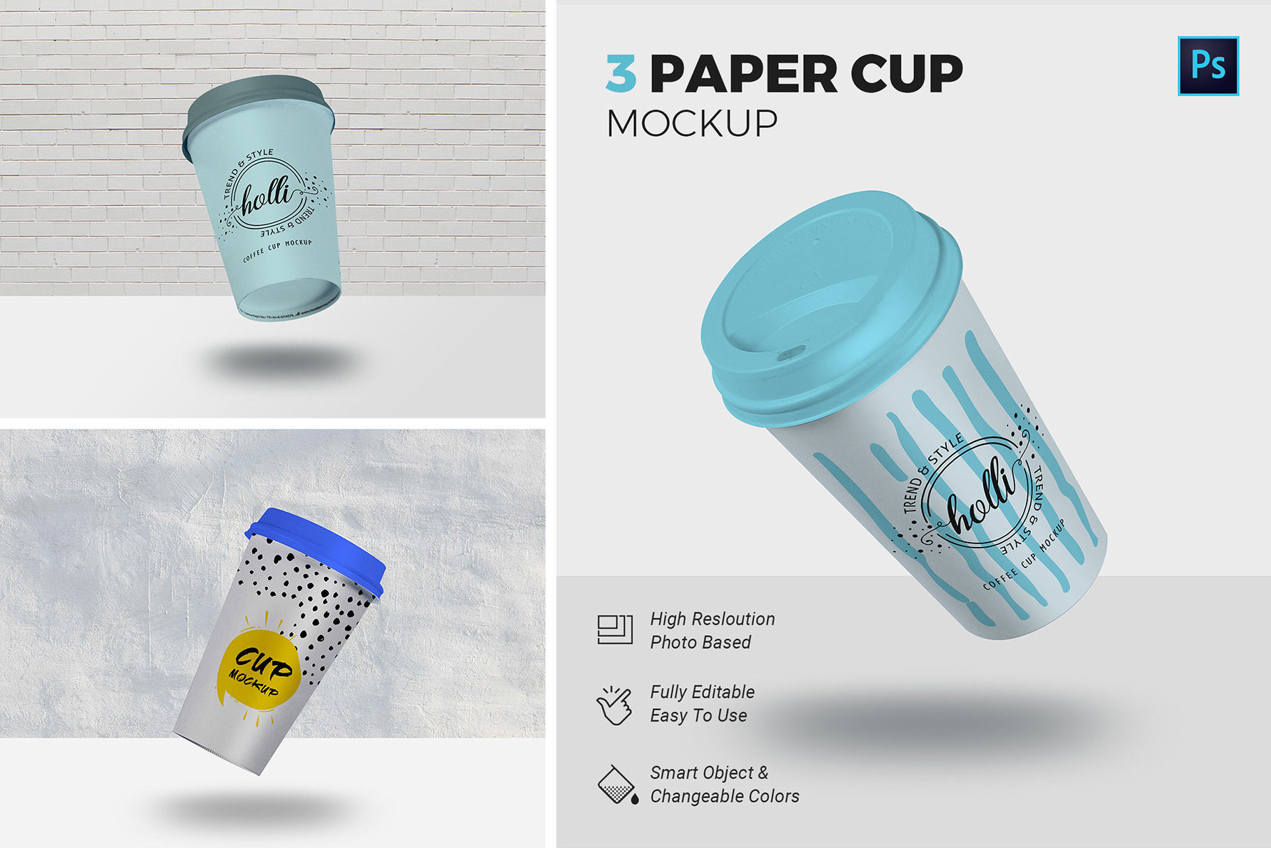 Paper Cup Mockup, a Cups & Container Mockup by VictorThemes