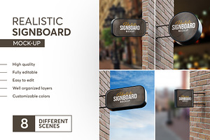 Realistic Signboard Mock-up