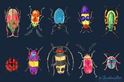 Set of Watercolor Whimsical Insects, an Animal Illustration by Sunshine Art Shop (Thumbnail 5 of 7)