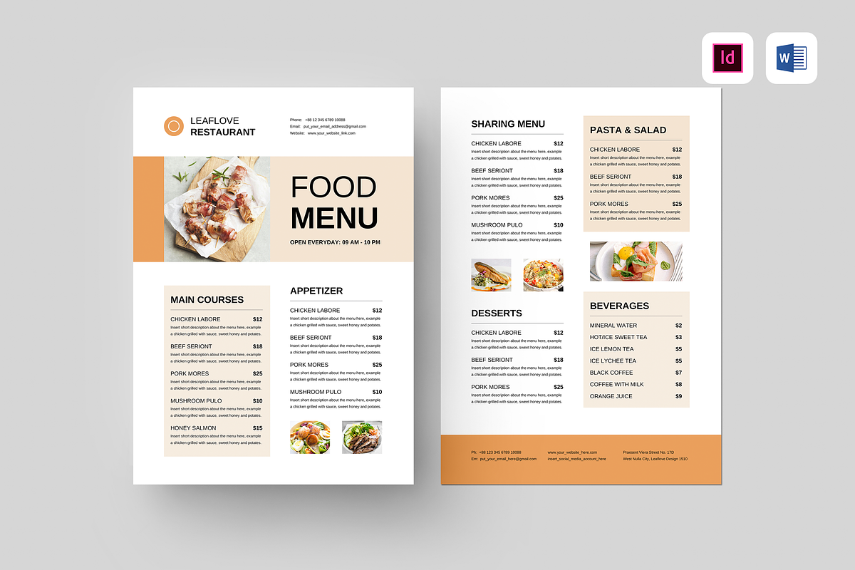 Food Menu, a Flyer Template by Leaflove (Photo 1 of 5)