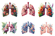 Floral Lung Sublimation Clipart Bund, an Illustration by DreamArtGraphic (Thumbnail 4 of 4)
