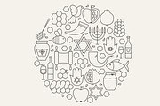 Rosh Hashanah Line Art Icons, an Outline Icon by Anna_leni (Thumbnail 6 of 6)