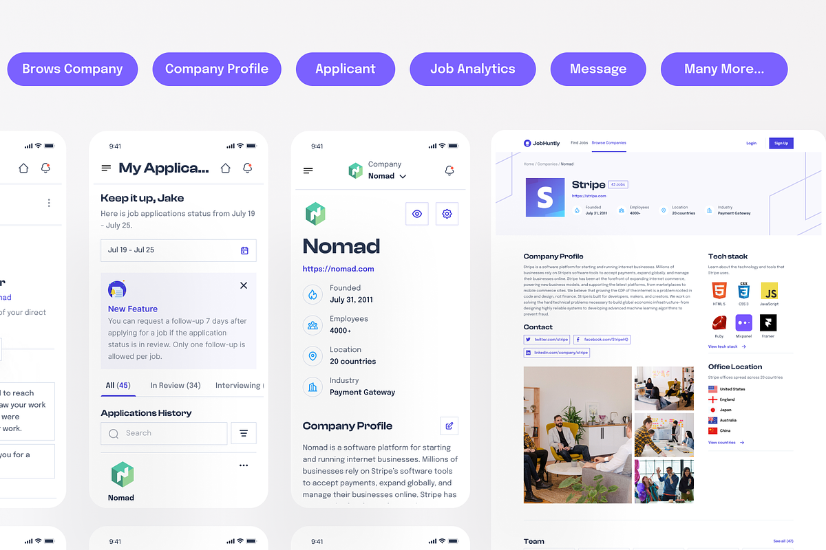 Jobhuntly  Job Board & Portal UI Kit, an UI Kit Template by dhuhacreative (Photo 6 of 9)