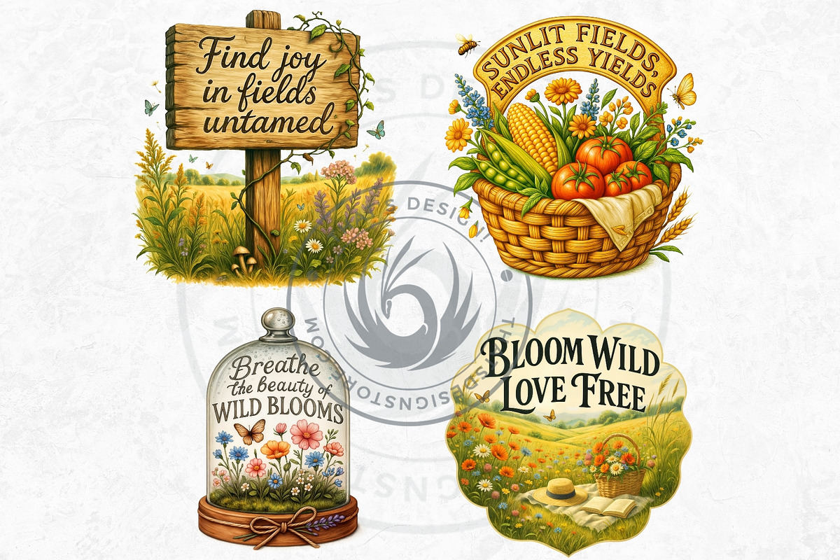 Summer Wildflower & Meadows Cliparts, a Seasonal Illustration by ThatsDesignArt (Photo 8 of 10)