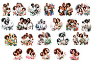 Big Family Clipart, Parental Clipart, a Person Illustration by ElenazlataArt (Thumbnail 1 of 5)