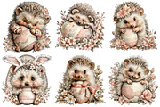 Whimsical Easter Hedgehog Clipart, a Graphic by CitraGraphics (Thumbnail 2 of 4)