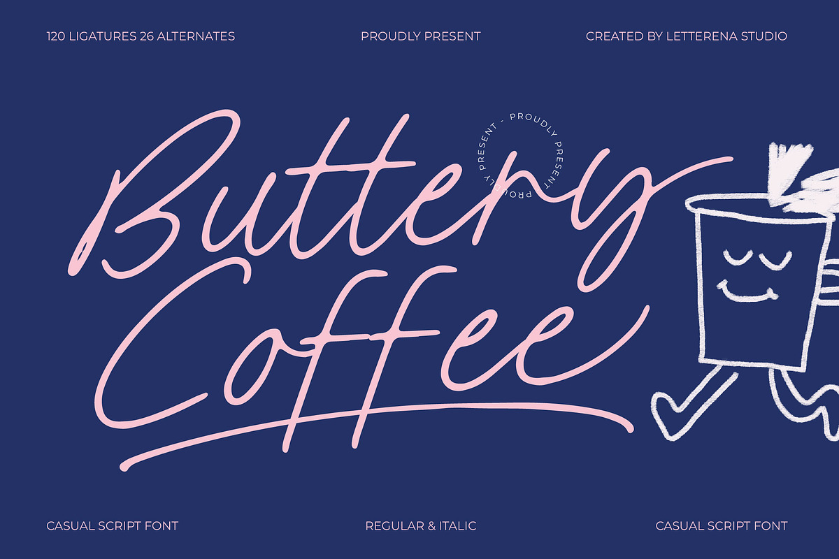 Buttery Coffee Casual Script Font, a Script Font by Letterena Studios Script (Photo 1 of 20)
