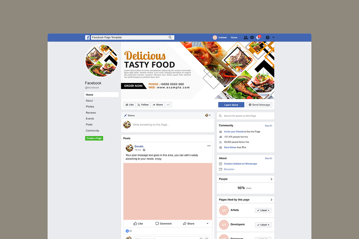 Food Facebook Cover Bundle, a Marketing Template by Photoshop Action (Photo 11 of 13)