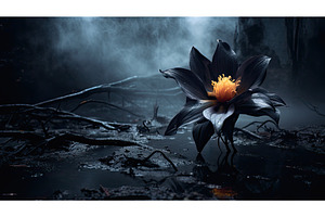 haunting dark flower ai generated, a Background Photo by pikepicture