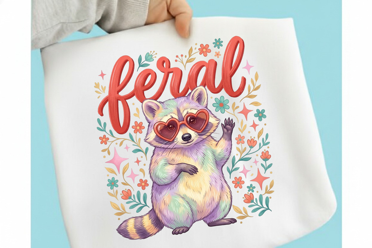 Summer Raccoon Preppy Hand Drawn PNG, a Seasonal Illustration by designcity5 (Photo 1 of 4)