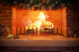 3D rendering Christmas interior